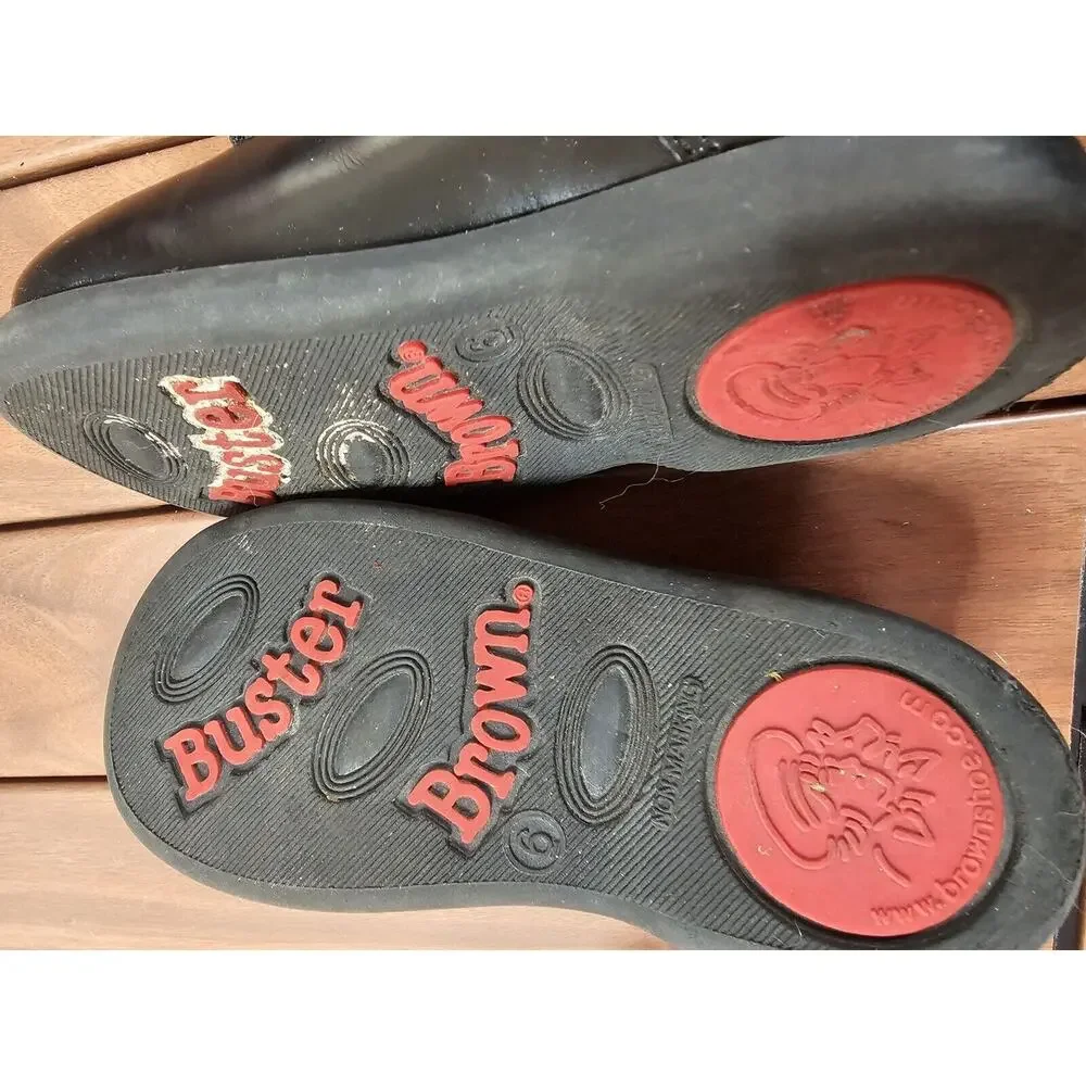 VINTAGE BUSTER‎ BROWN Boys Dress shoes Black Lace Up Little Boys size 6